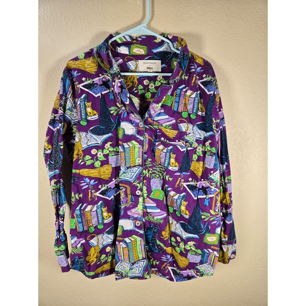 Fresh Print x Wicked Pajama Set Elphaba's Alchemy Large Shirt Pants Purple